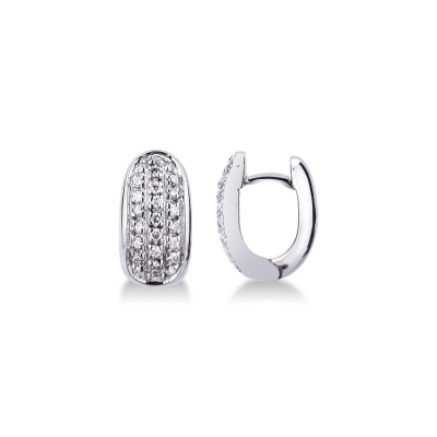 White gold 18k hoop earrings with diamonds 