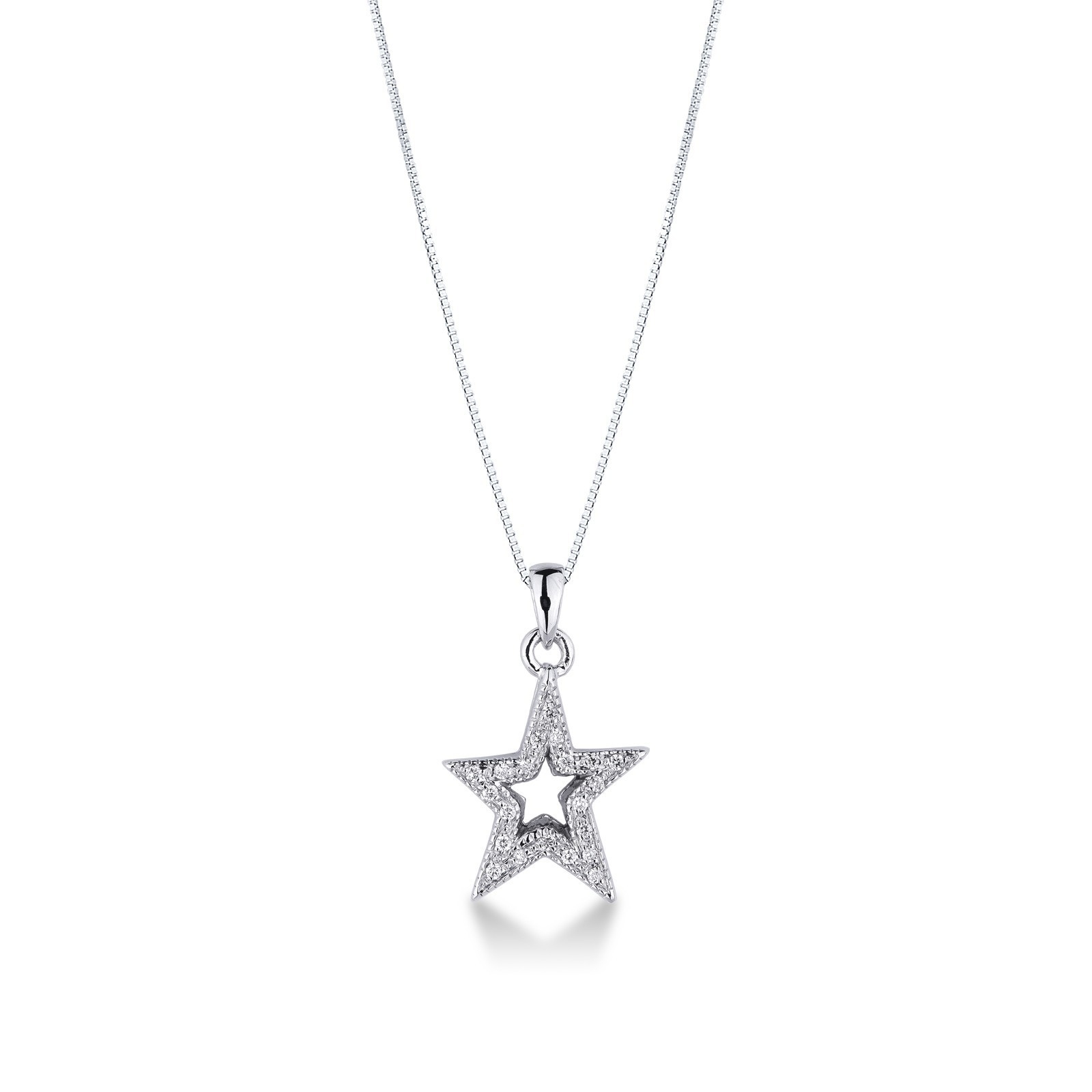 CARISSIMA Collana Oro Giallo 9 Carati Con Ciondolo Luna E Stella – Lunghezza 45,72 Cm – Gioiello Italiano