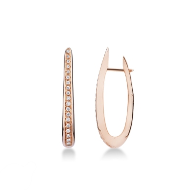 Earrings in rose gold 18k with diamonds 