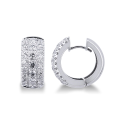 18k white gold hoop earrings with diamonds, ct 2,60