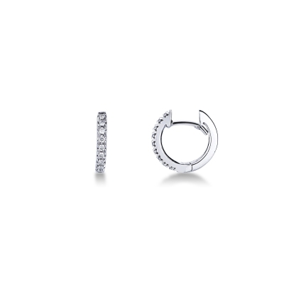 Little hoops in white gold 18k with diamonds 