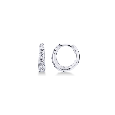 18k white gold hoop diamonds earrings 