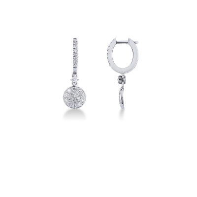 Oval earrings in white gold 18k with diamonds 