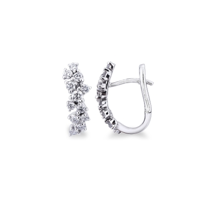 White gold 18k earrings with diamonds, 0,74 ct