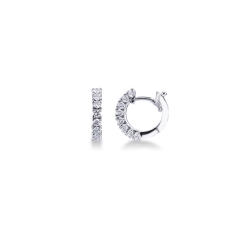Orecchini RIZILIA A Prigioniero Con Zirconia Bianca - Placcati Oro Bianco 18K, Semplici Ed Eleganti