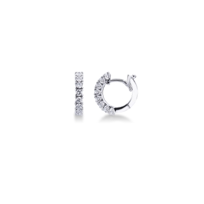 White gold 18k hoop earrings with diamonds, 0,56 ct
