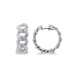 18k white gold groumette earrings with diamonds 