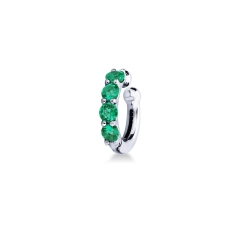 18k white gold emeralds cartilage hoop 