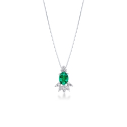 Emerald pendant with diamonds 