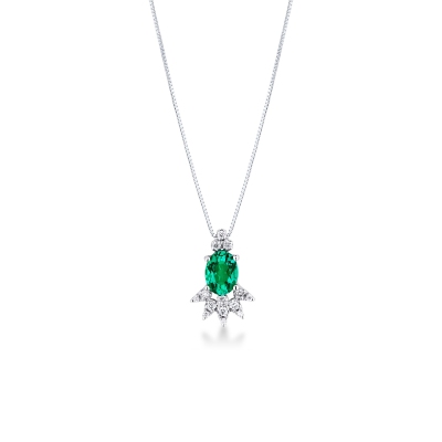 Emerald pendant with diamonds 