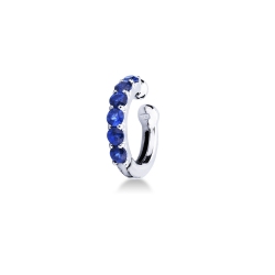White gold 18k blue sapphires cartilage hoop