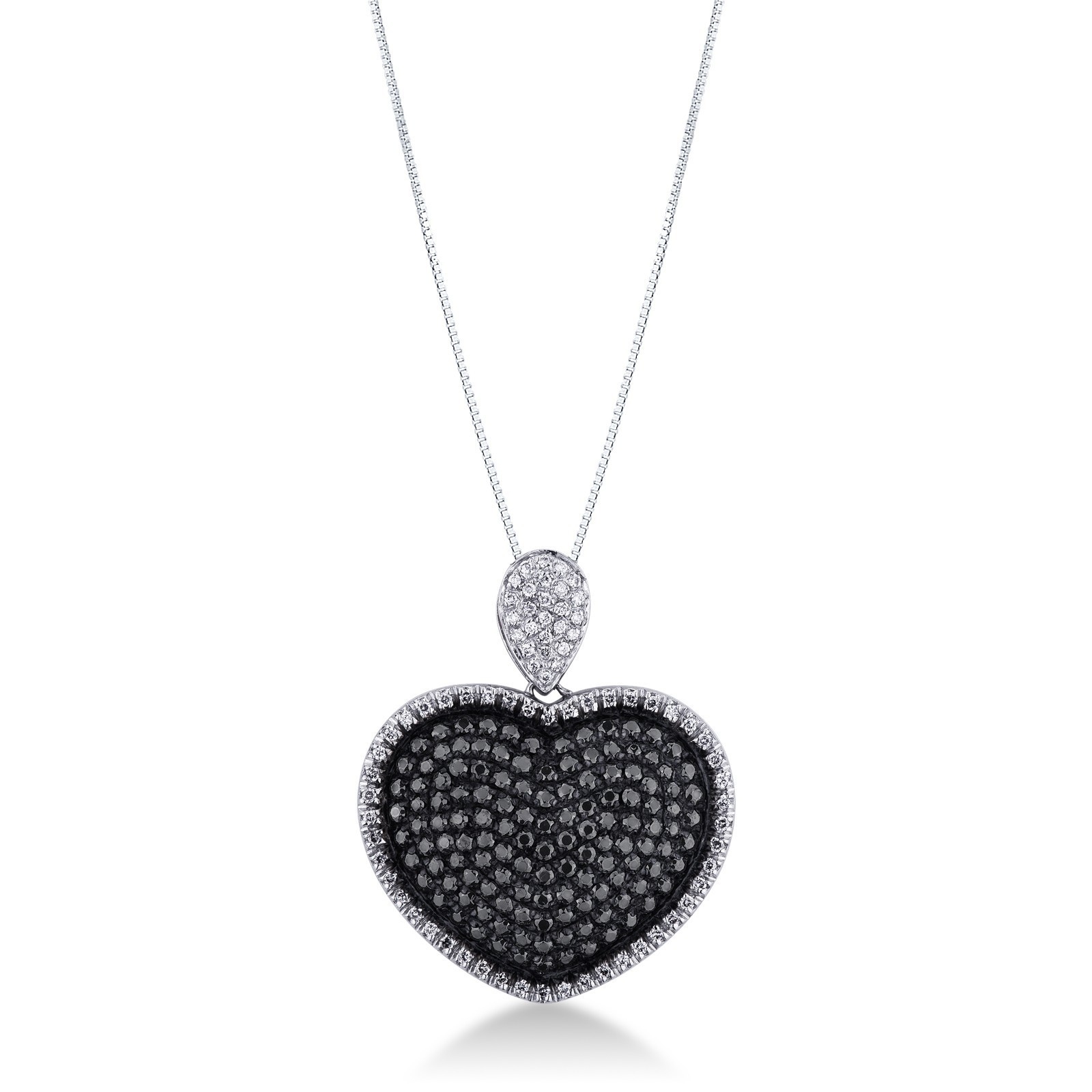 Collana Donna Con Ciondolo Cuore A Strati | Argento 925 Regolabile Gioiello Kenivira