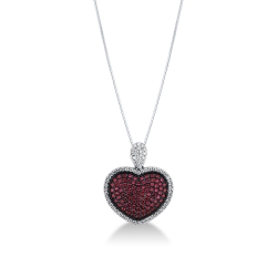 Heart pendant with rubies and diamonds