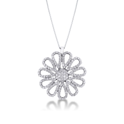 Big flower pendant with diamonds
