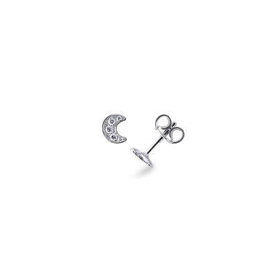 18k white gold half mon earrings with diamonds