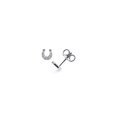 18k white gold horseshoes earrings with diamonds