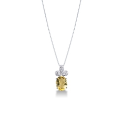 White gold 18k pendant with citrine topaz and diamonds 