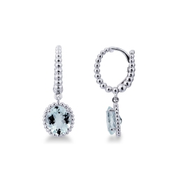 White gold 18k drop earrings with aquamarine 