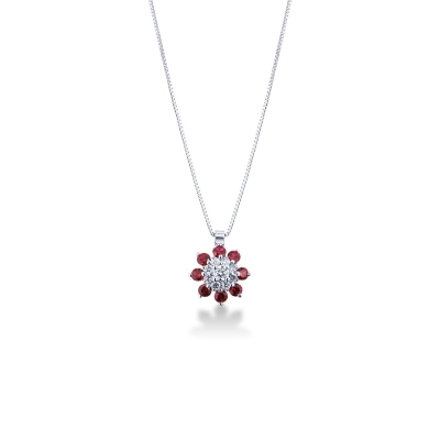 Little pendant with diamonds and rubies