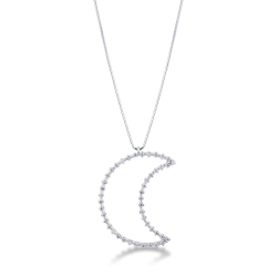 Half moon pendant with diamonds