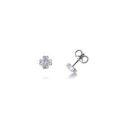 Small quatrefoil earrings with diamonds