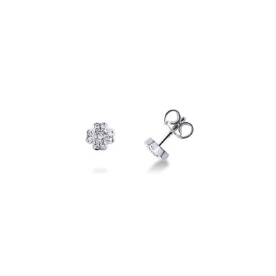 Small quatrefoil earrings with diamonds