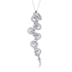 18k white gold Spirals pendant with diamonds