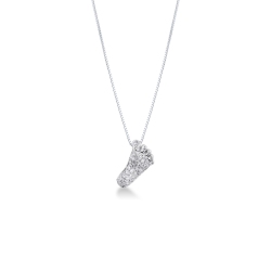 White gold 18k necklace with little foot in diamonds 