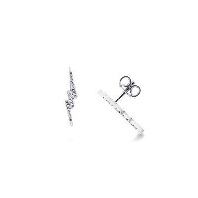 18k white gold lightning bolt earrings with diamonds 