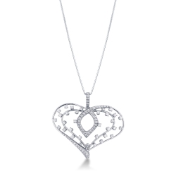 Fancy heart pendant with diamonds 