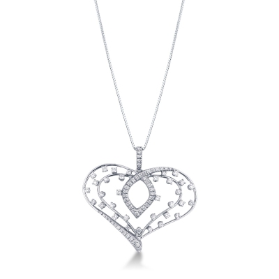 Fancy heart pendant with diamonds 