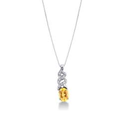 Fancy citrine and diamond pendant