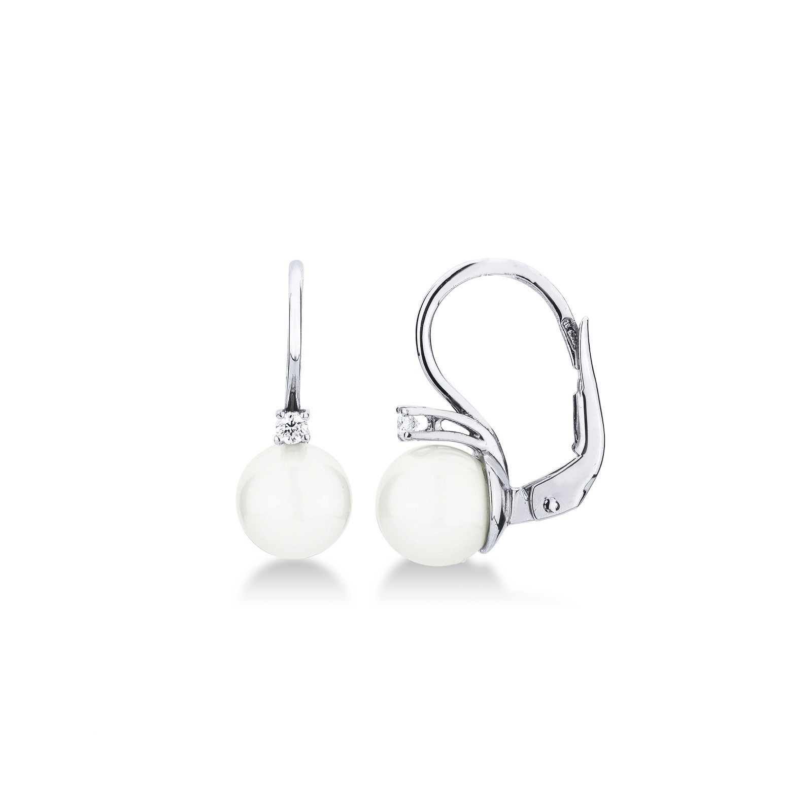 Orecchini A Perno In Oro Bianco 9ct Con Gemma Rotonda - Ivy Gems - 3.5 Mm In Scatola Regalo