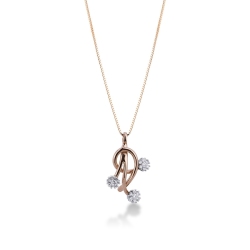 18k rose gold wires pendant with diamonds