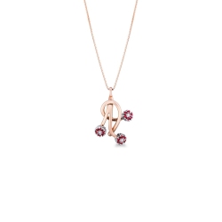 18k rose gold fancy pendant with rubies