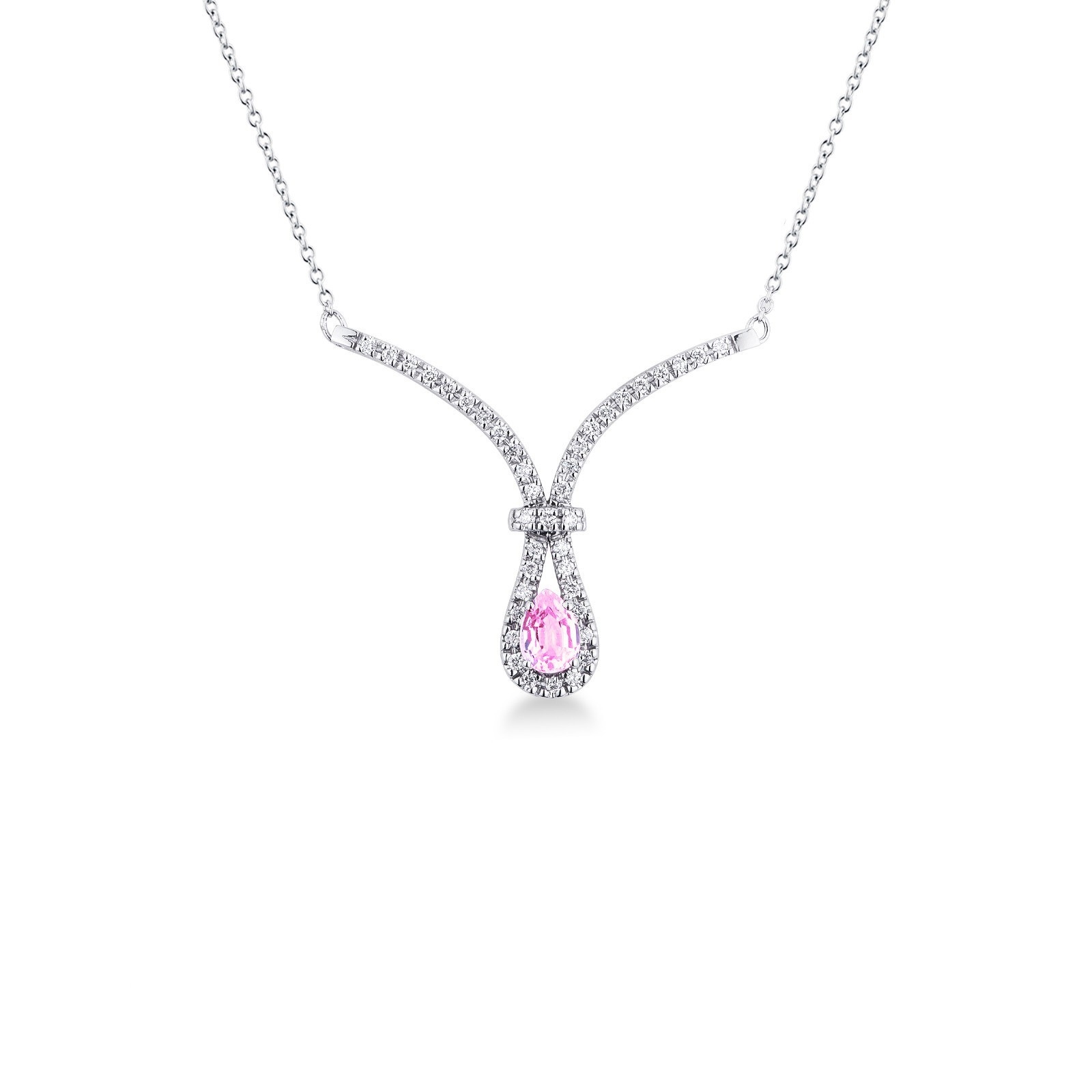 Collana Lunga Con Graffetta In Argento 925 – Nappe In Oro Rosa E Zirconi, Gioiello Per Amiche