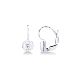 White gold 18k round earrings with diamonds  