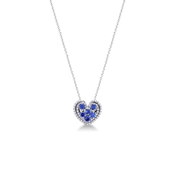 Fancy heart with diamonds and blue sapphires
