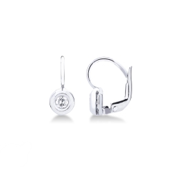 Orecchini cipollina punto luce in oro bianco 18k con diamante