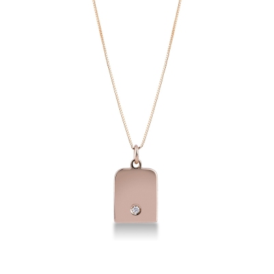 18k rose gold slab with diamond