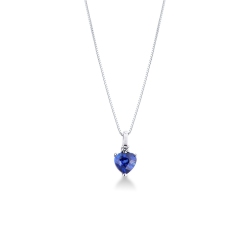 Heart shape sapphire and diamond pendant