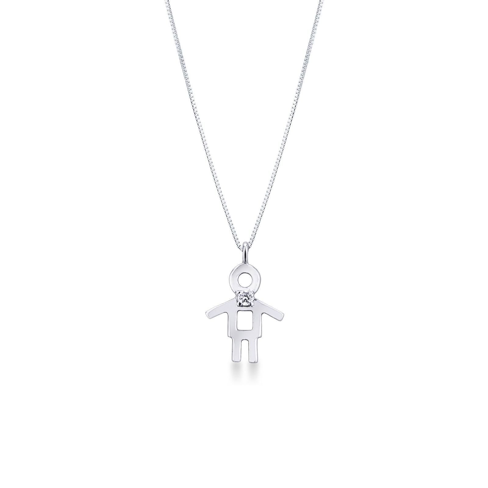 Collana Donna Con Pendente In Oro Bianco 18K (375) E Pietra Peridoto. Gioiello Italiano Elegante, In Lussuosa Confezione Regalo.