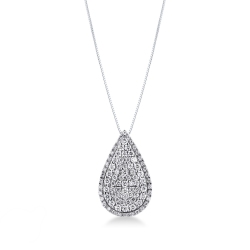 18k white gold pendant with diamond pavè