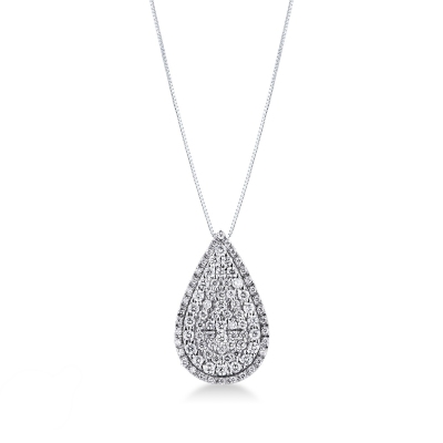 18k white gold pendant with diamond pavè