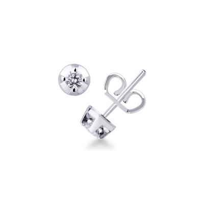 White gold 18k diamond studs 0,20 ct 