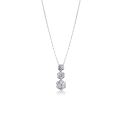 Fancy trilogy necklace with diamonds flower