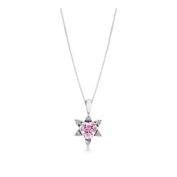 Pink sapphire fancy pendant and diamonds
