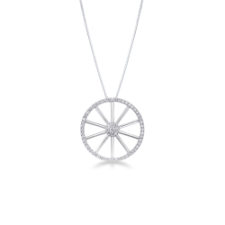Necklace in white gold 18k with diamonds, diameter 23.3 mm 