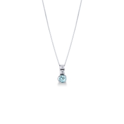 White gold 18k aquamarine and diamonds pendant 