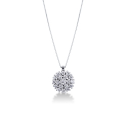 Fancy pendant with diamonds in white gold 18k